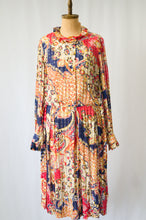 画像をギャラリービューアに読み込む, 50s-60s hand made silk dress salamandra