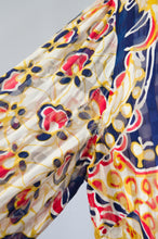 画像をギャラリービューアに読み込む, 50s-60s hand made silk dress salamandra